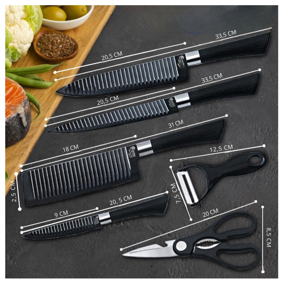 Miniatura 3 de Set Cuchillos Profesional 6Pzs Pela papa